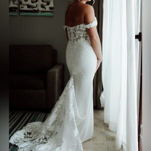 Elegant Off-Shoulder A line Wedding Dress